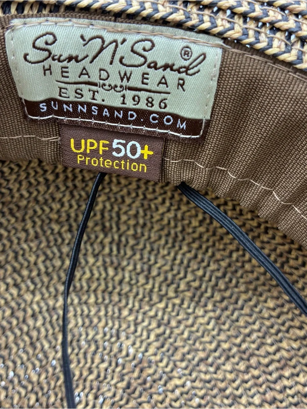 Sun N Sand Wide Brim Sun Hat UPF 50+ Brown & Black Bow